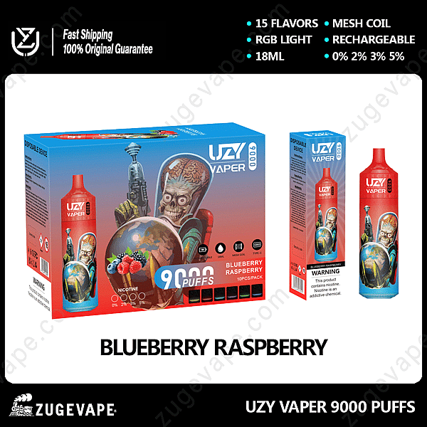 Uzy Vaper 9000 Puffs Blueberry-Raspberry