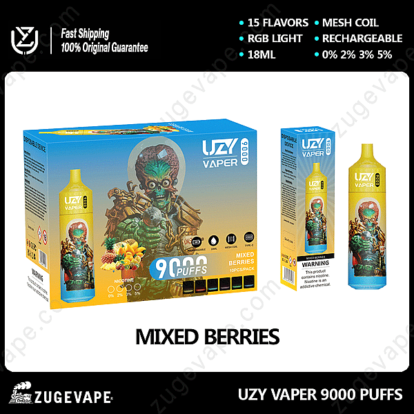 Uzy Vaper 9000 Puffs Mixed-Berries