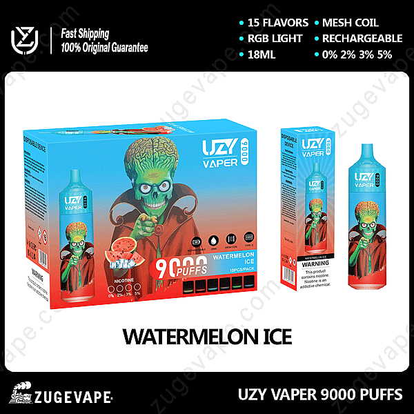 Uzy Vaper 9000 Puffs Watermelon-Ice