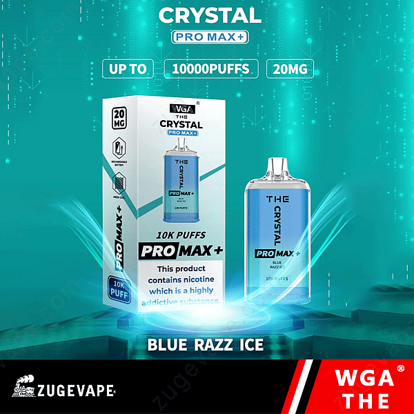 Wga The Crystal Pro Max Extra 10000 Puffs Blu-Razz-Ice