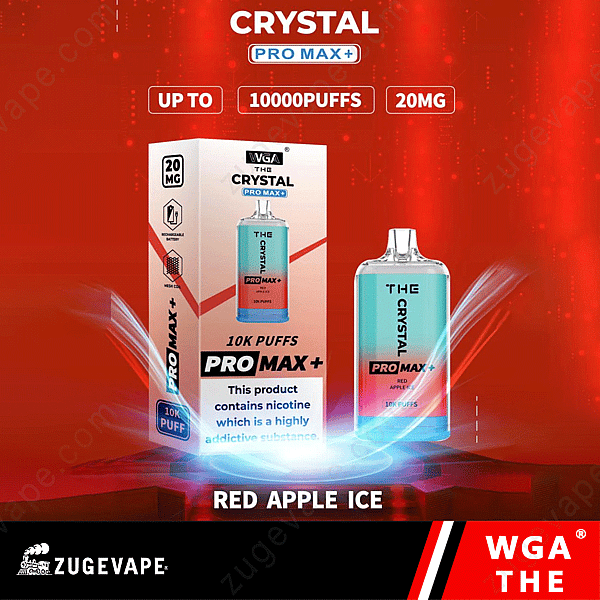 Wga The Crystal Pro Max Extra 10000 Puffs Rosso-Mela-Ghiaccio