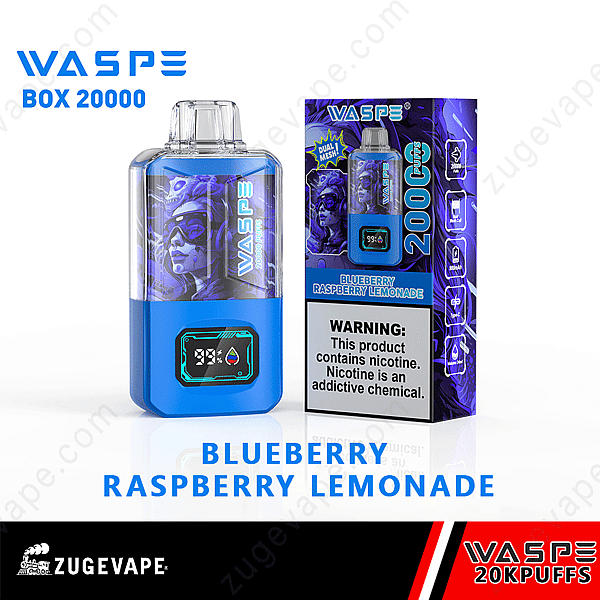 Waspe 20000 Puffs Dual Mesh Blåbär-hallon-Lemonad
