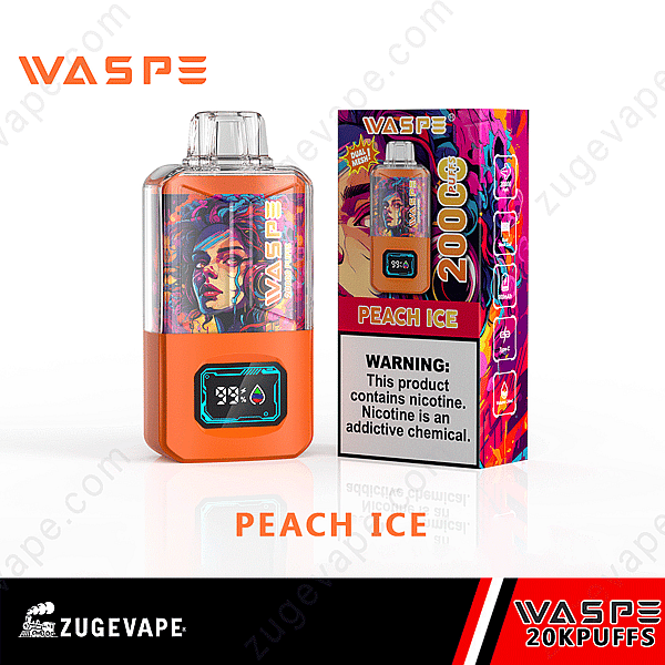 Waspe 20000 Puffs Dual Mesh Peach-Ice
