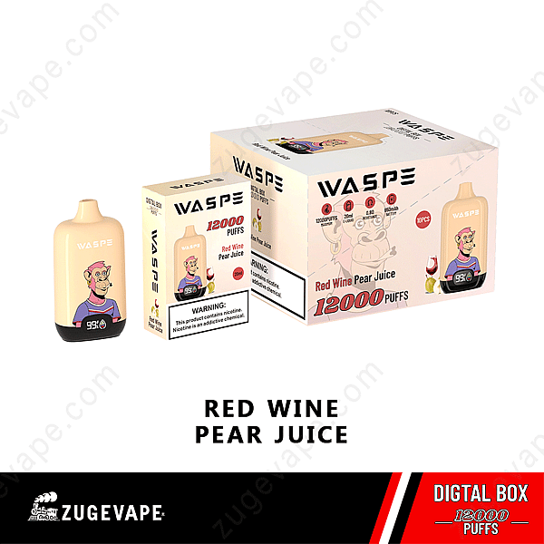 Waspe Digital Box 12000 Puffs Vino Rosso Succo Di Pera