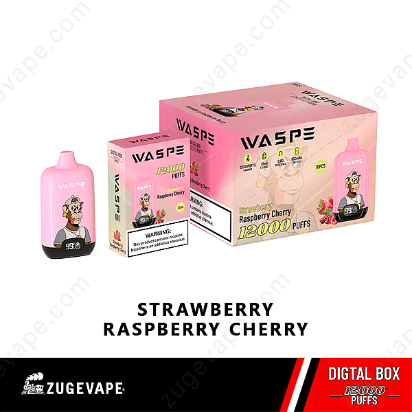 Waspe Digital Box 12000 Puffs Fragola-Lampone-Ciliegia