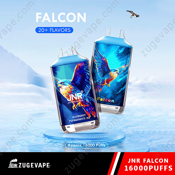 Este vaporizador Jnr Falcon 16000 Puffs ofrece aproximadamente 16 000 bocanadas y más de 20 sabores.