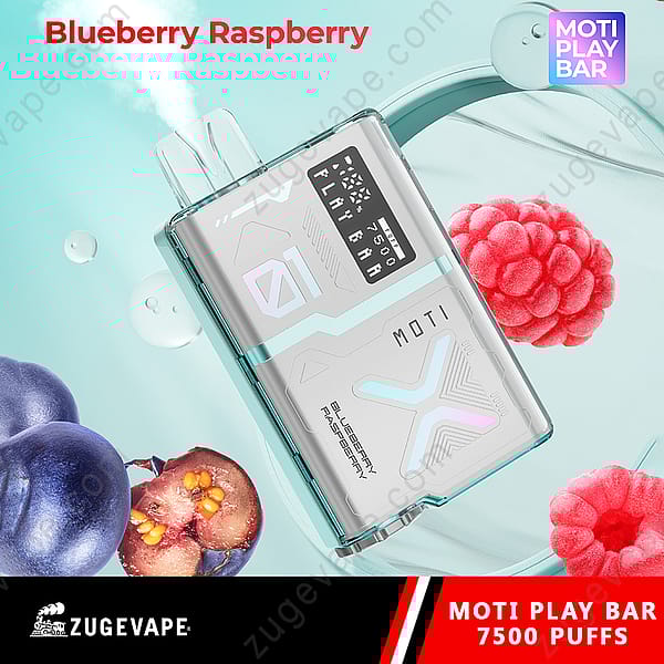 Moti Play Bar 7500 Puffs Blåbär-hallon