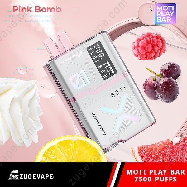 Moti Play Bar 7500 Puffs Pink-Bomb