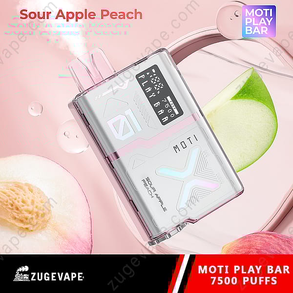 Moti Play Bar 7500 Puffs Sour-Apple-Peach