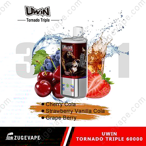 Combinaison Cherry Cola, Strawberry Vanilla Cola, Grape Berry