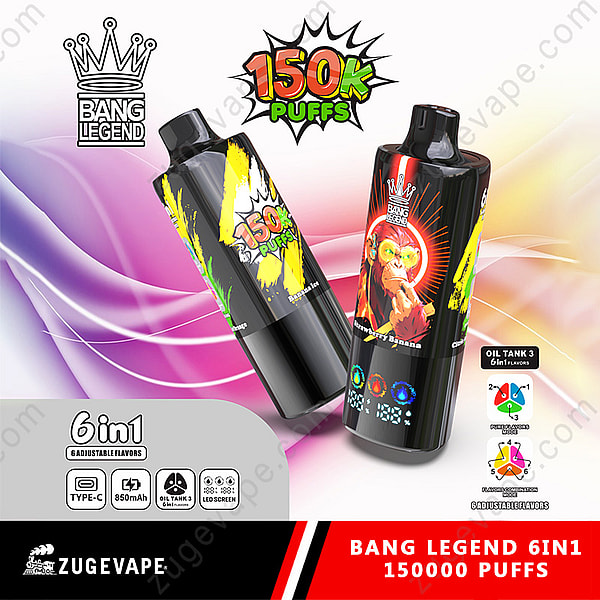 Bang Legend 150000 パフ 6 In 1 フレーバー 150k 使い捨て VAPE