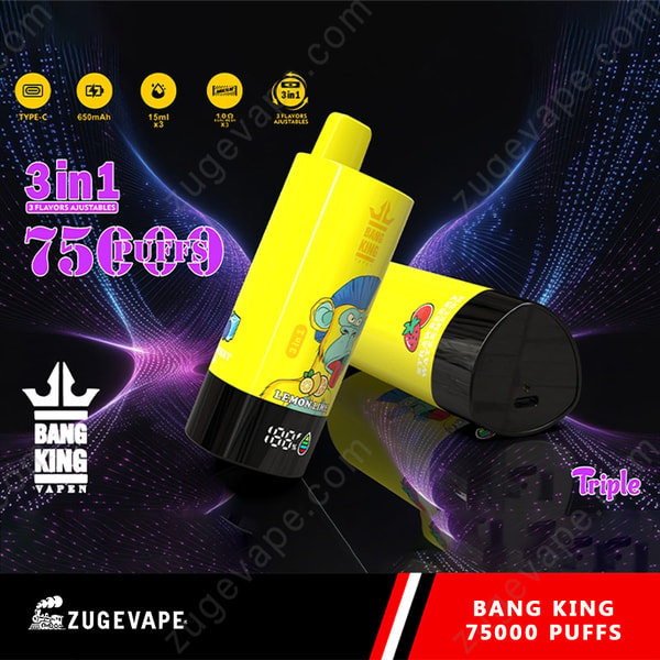 Bang King Triple 75000 Puffs 75k 3 In 1 Triple Flavors Disposable