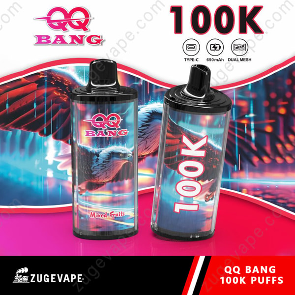 QQ Bang 100000 Puffs Dual Mesh Rechargeable 100k Vape - ZugeVape