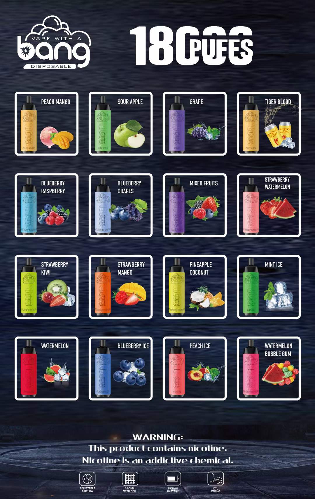 Bang Crown Bar 18000 Puffs-smaak